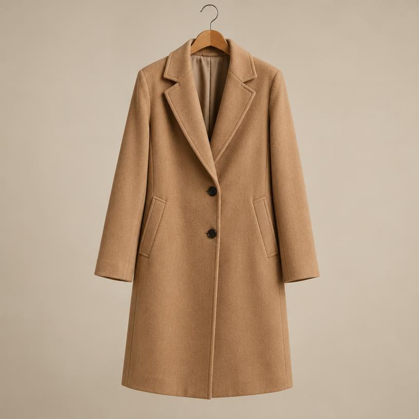 Camel Wool Wrap Coat